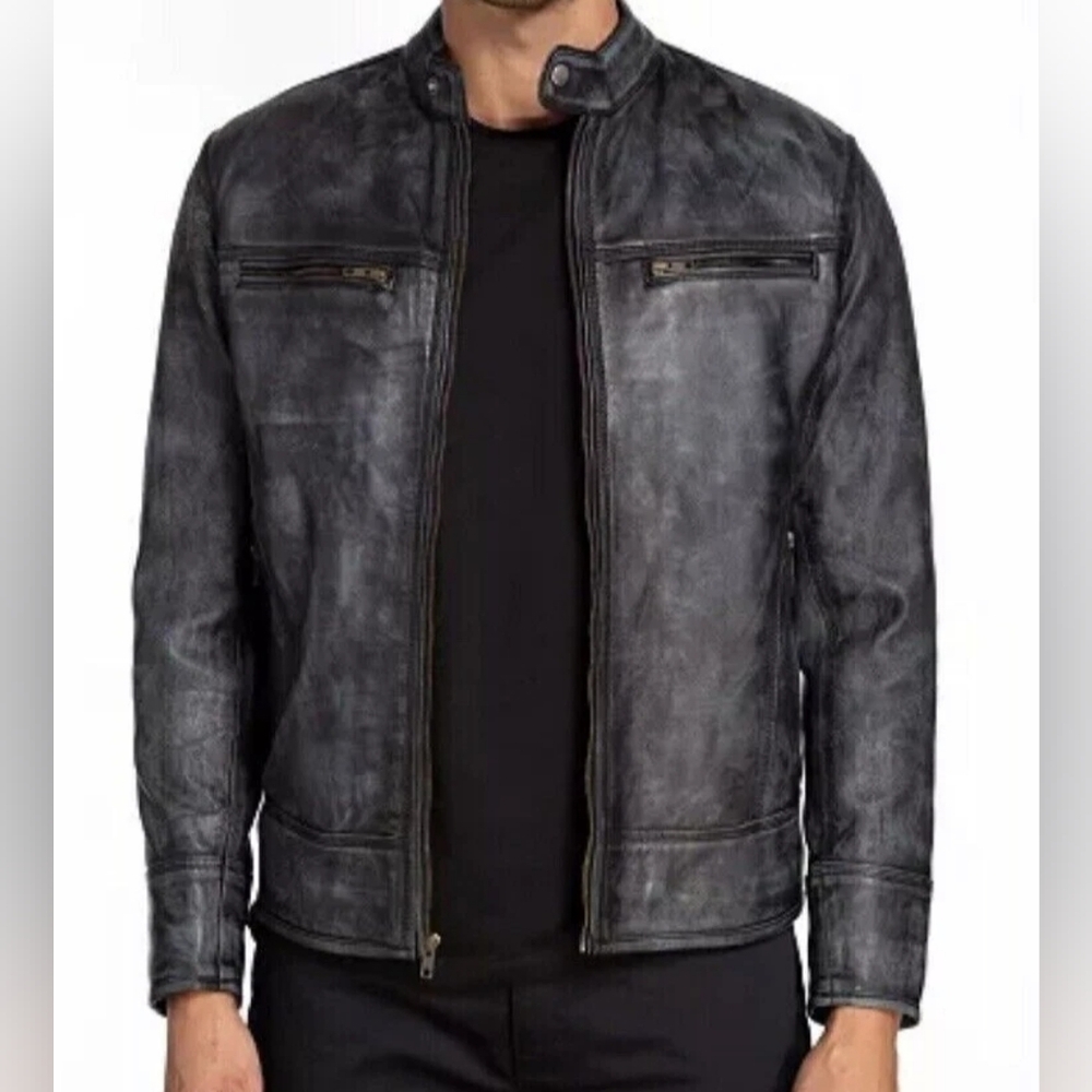 Men's Leather Jacket Jared Lang XL New